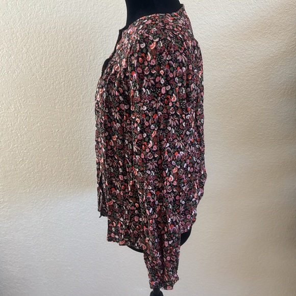 Maeve Anthropologie Flowy Pink and Purple Floral Button Down Too 0079 - Picture 5 of 11